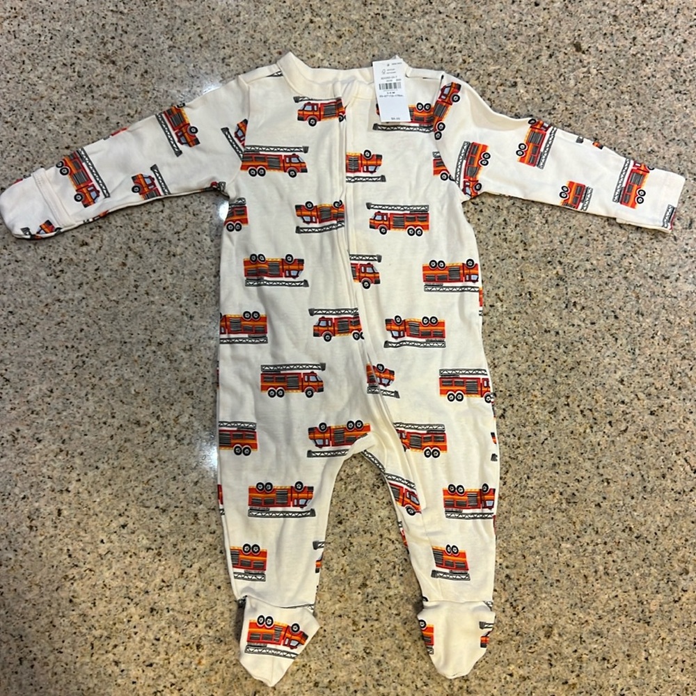NWT 3-6 MONTH firefighter Fire Truck Onsie